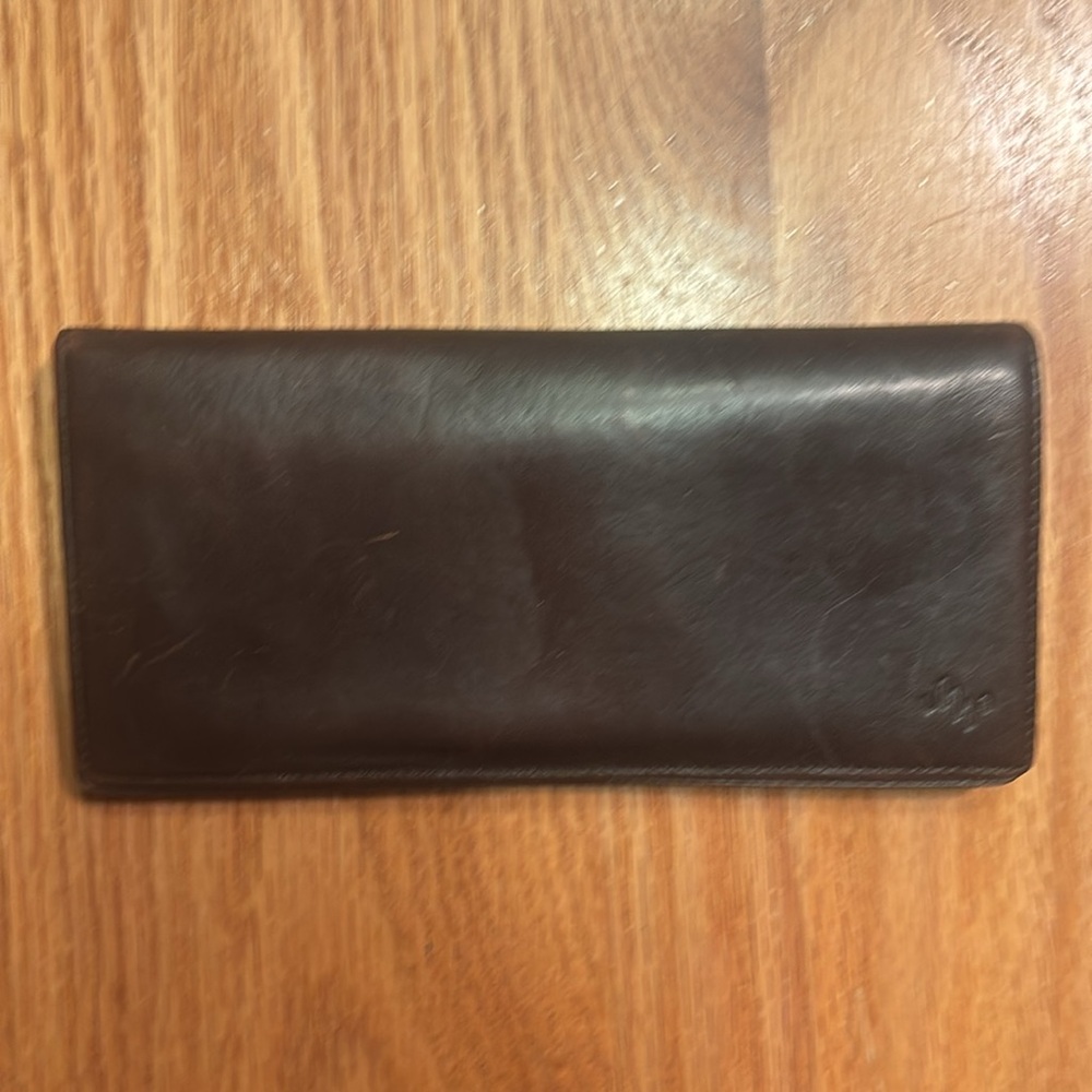 MONSAC chocolate brown wallet.